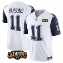 Dallas Cowboys #11 Micah Parsons White Navy 2023 F.U.S.E. NFC East Champions Patch Stitched Jersey