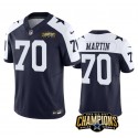 Dallas Cowboys #70 Zack Martin Navy White 2023 F.U.S.E. NFC East Champions Patch Stitched Jersey