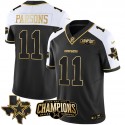 Dallas Cowboys #11 Micah Parsons Black White Gold 2023 F.U.S.E. NFC East Champions Ptach Stitched Jersey