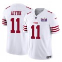 San Francisco 49ers #11 Brandon Aiyuk White 2023 F.U.S.E. NFC West Champions Patch Stitched Jersey