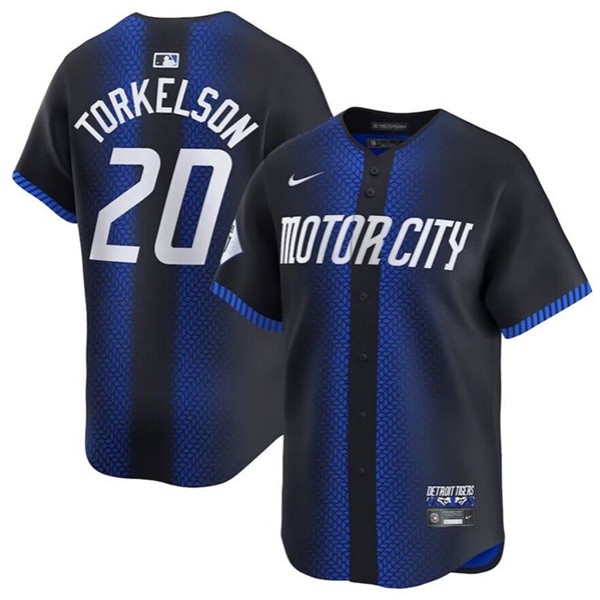 Detroit Tigers #20 Spencer Torkelson 2024 Navy City Connect Cool Base Limited Stitched Jersey