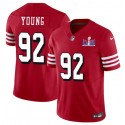 San Francisco 49ers #92 Chase Young Red 2023 F.U.S.E. NFC West Champions Patch Alternate Stitched Jersey