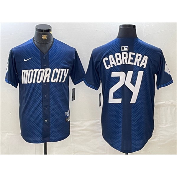 Detroit Tigers #24 Miguel Cabrera 2024 Navy City Connect Cool Base Limited Stitched Jersey