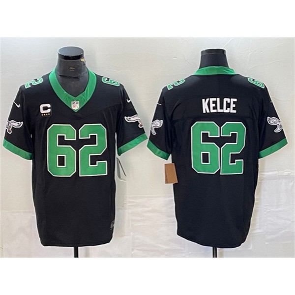 Philadelphia Eagles #62 Jason Kelce Black 2023 F.U.S.E. With 4-Star C Patch Vapor Untouchable Limited Stitched Jersey