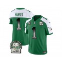 Philadelphia Eagles #1 Jalen Hurts Green White 2023 F.U.S.E. With 3-Star C Patch Throwback Vapor Untouchable Limited Stitched Jersey