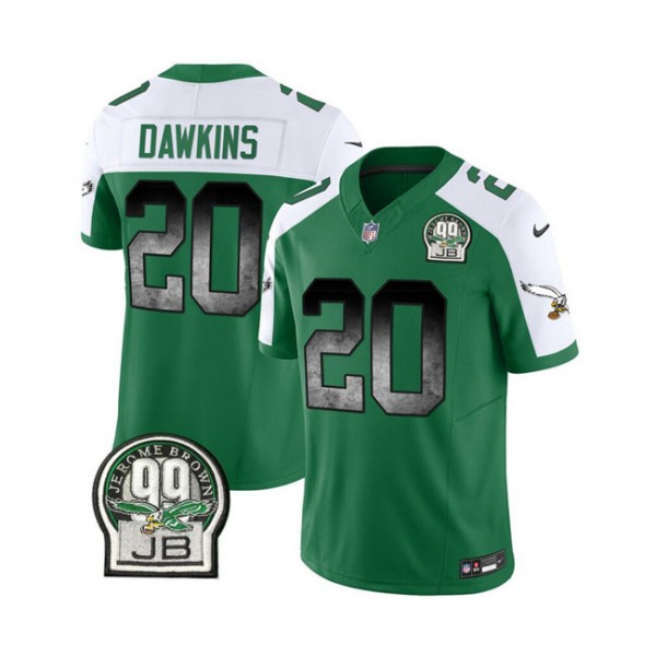 Philadelphia Eagles #20 Brian Dawkins Green White 2023 F.U.S.E. Throwback Vapor Untouchable Limited Stitched Jersey