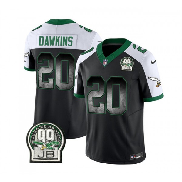 Philadelphia Eagles #20 Brian Dawkins Black White 2023 F.U.S.E. Throwback Vapor Untouchable Limited Stitched Jersey
