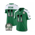 Philadelphia Eagles #11 A. J. Brown Green White 2023 F.U.S.E. Throwback Vapor Untouchable Limited Stitched Jersey