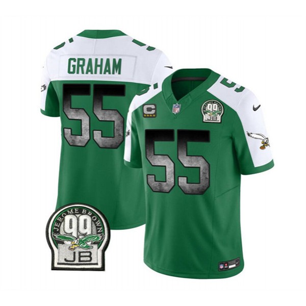 Philadelphia Eagles #55 Brandon Graham Green White 2023 F.U.S.E. With 4-Star C Patch Throwback Vapor Untouchable Limited Stitched Jersey