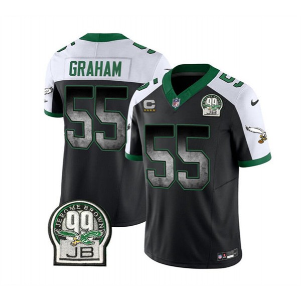 Philadelphia Eagles #55 Brandon Graham Black White 2023 F.U.S.E. With 4-Star C Patch Throwback Vapor Untouchable Limited Stitched Jersey