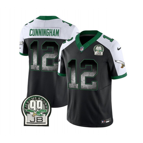 Philadelphia Eagles #12 Randall Cunningham Black White 2023 F.U.S.E. Throwback Vapor Untouchable Limited Stitched Jersey