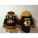 Vancouver Canucks #43 Quinn Hughes Green Ageless Must-Have Lace-Up Pullover Hoodie