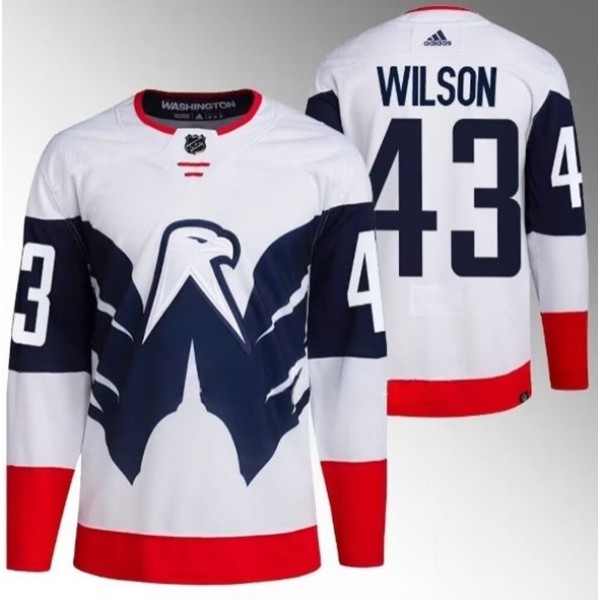 Washington Capitals #43 Tom Wilson White Navy Stadium Series Stitched Jersey