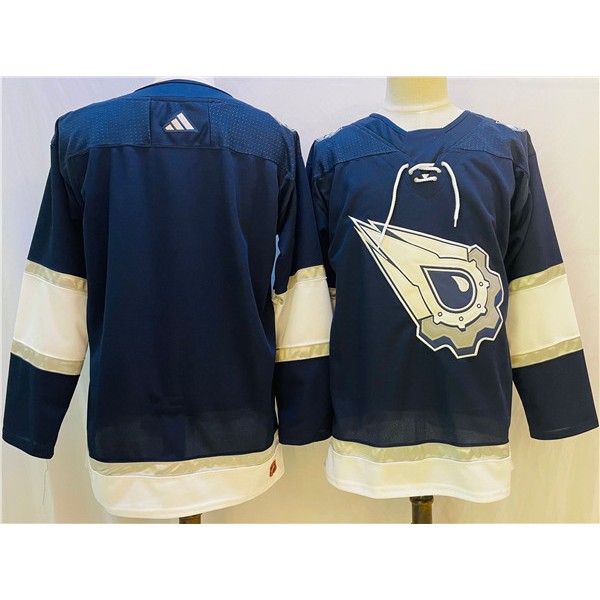Edmonton Oilers Blank Navy White Stitched Jersey