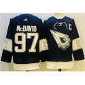 Edmonton Oilers #97 Connor McDavid Navy White Stitched Jersey