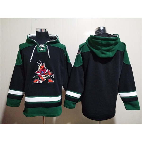 Arizona Coyotes Blank Black Green Ageless Must-Have Lace-Up Pullover Hoodie