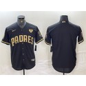 San Diego Padres Blank Black Gold With Patch Cool Base Stitched Jersey