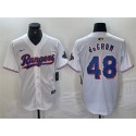 Texas Rangers #48 Jacob DeGrom White Gold Cool Base Stitched Jersey