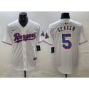 Texas Rangers #5 Corey Seager White Gold Cool Base Stitched Jersey