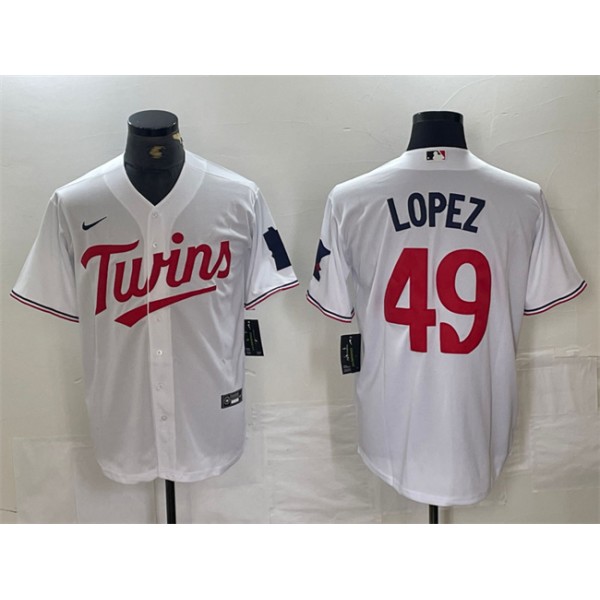 Minnesota Twins #49 Pablo López White Cool Base Stitched Jersey