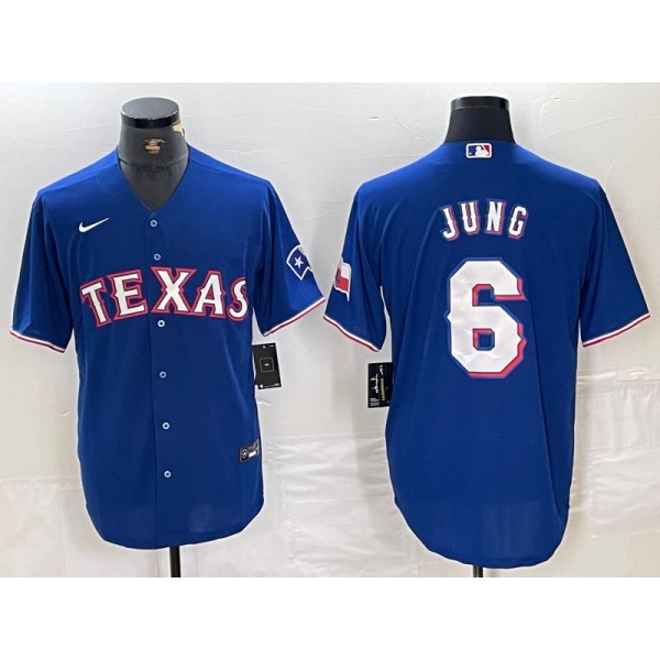 Texas Rangers #6 Josh Jung Royal Cool Base Stitched Jersey