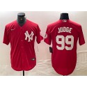 New York Yankees #99 Aaron Judge Red Cool Base Stitched Jersey