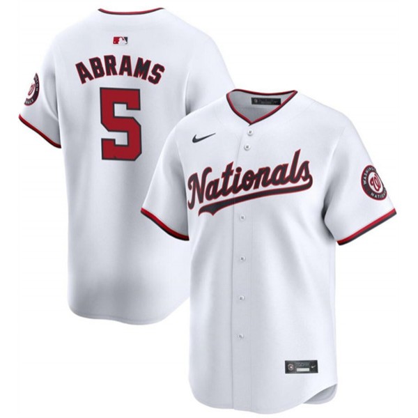 Washington Nationals #5 CJ Abrams White 2024 Home Limited Stitched Jersey