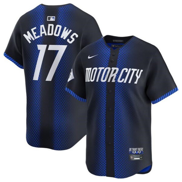Detroit Tigers #17 Parker Meadows 2024 Navy City Connect Cool Base Limited Stitched Jersey