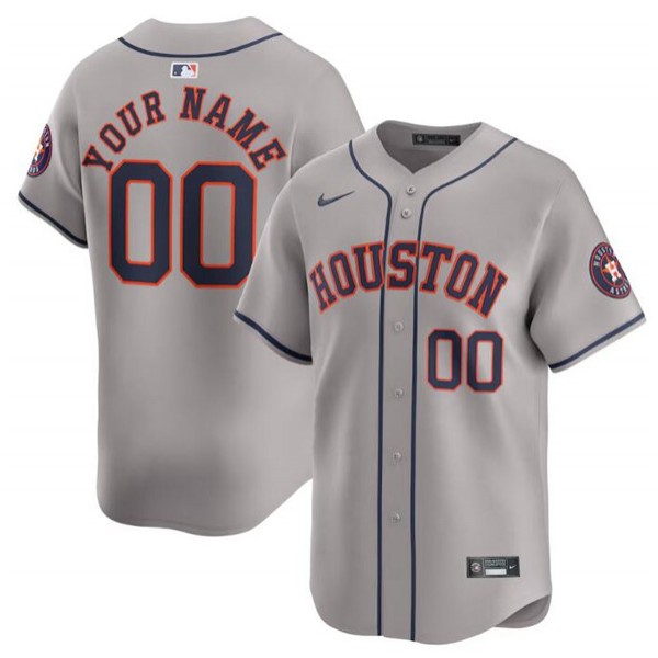 Houston Astros Custom Gray 2024 Away Limited Stitched Jersey