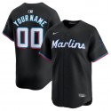 Miami Marlins Custom Black 2024 Alternate Limited Stitched Jersey