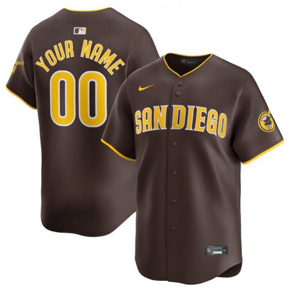 San Diego Padres Custom Brown 2024 Away Limited Stitched Jersey