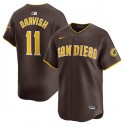 San Diego Padres #11 Yu Darvish Brown 2024 Away Limited Stitched Jersey