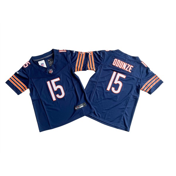 Chicago Bears #15 Rome Odunze Navy 2024 Draft F.U.S.E. Vapor Stitched Jersey