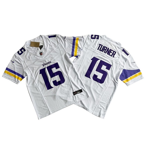 Minnesota Vikings #15 Dallas Turner White 2024 Draft F.U.S.E. Vapor Untouchable Limited Stitched Jersey