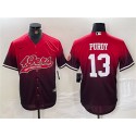 San Francisco 49ers #13 Brock Purdy Red Black With Patch Cool Base Stitched Jersey