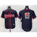 Tampa Bay Buccaneers Black Team Big Logo With Patch Cool Base Stitched Jersey