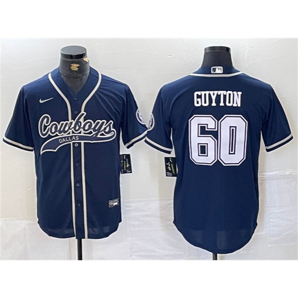 Dallas Cowboys #60 Tyler Guyton Navy Cool Base Stitched Jersey