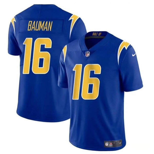 Los Angeles Chargers #16 Casey Bauman Royal 2024 Vapor Limited Stitched Jersey