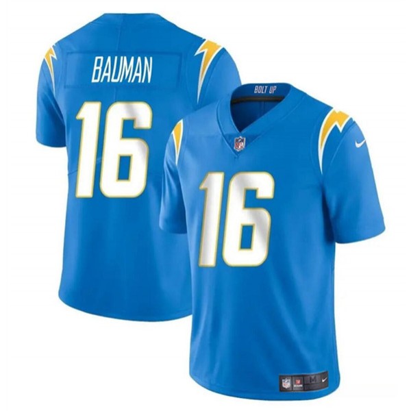 Los Angeles Chargers #16 Casey Bauman Blue 2024 Vapor Limited Stitched Jersey