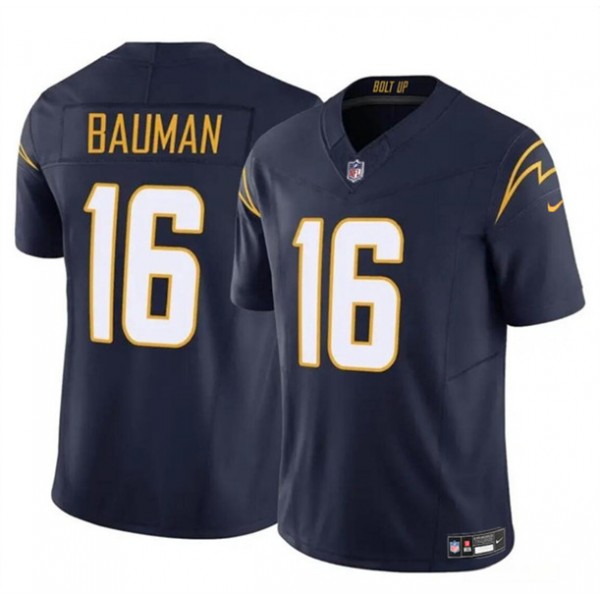 Los Angeles Chargers #16 Casey Bauman Navy 2024 F.U.S.E. Vapor Limited Stitched Jersey