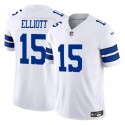 Dallas Cowboys #15 Ezekiel Elliott White 2023 F.U.S.E Vapor Untouchable Limited Stitched Jersey