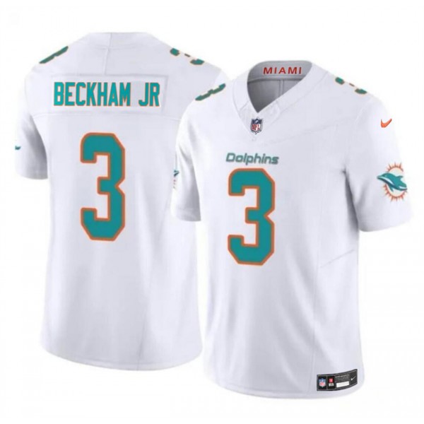 Miami Dolphins #3 Odell Beckham Jr White 2023 F.U.S.E Vapor Limited Stitched Jersey