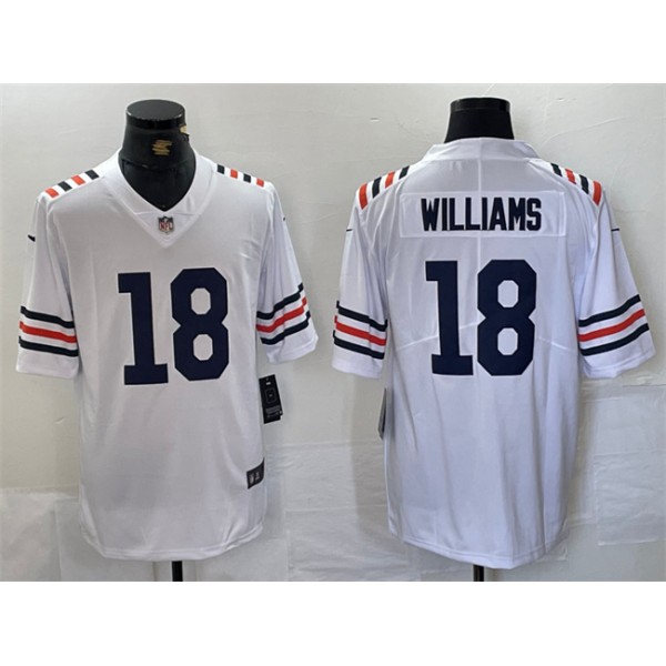 Chicago Bears #18 Caleb Williams White 2024 Draft Vapor Stitched Jersey