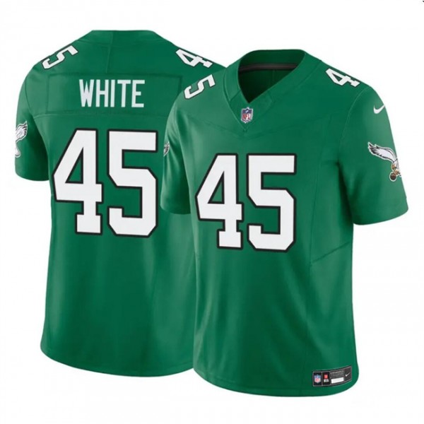 Philadelphia Eagles #45 Devin White Green 2023 F.U.S.E Throwback Vapor Untouchable Limited Stitched Jersey