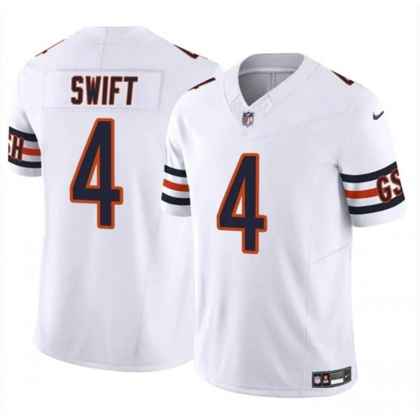 Chicago Bears #4 D’Andre Swift White 2023 F.U.S.E. Vapor Stitched Jersey