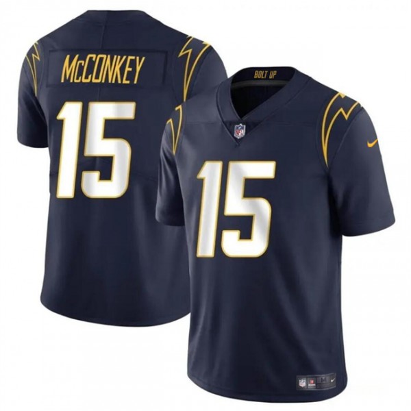 Los Angeles Chargers #15 Ladd McConkey Navy 2024 Draft Vapor Limited Stitched Jersey