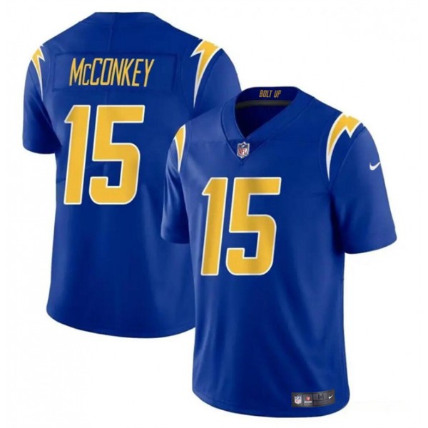 Los Angeles Chargers #15 Ladd McConkey Royal 2024 Draft Vapor Limited Stitched Jersey
