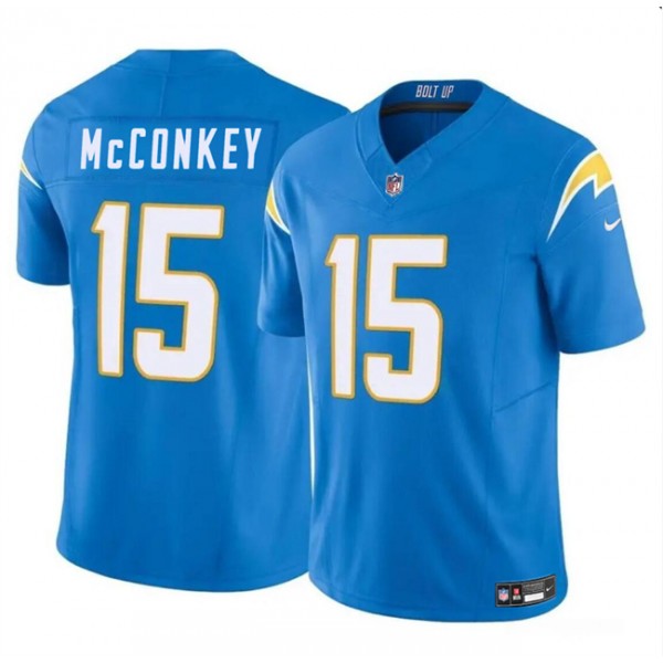 Los Angeles Chargers #15 Ladd McConkey Light Blue 2024 F.U.S.E Draft Vapor Limited Stitched Jersey