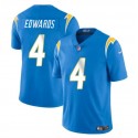 Los Angeles Chargers #4 Gus Edwards Light Blue Vapor Limited Stitched Jersey