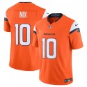 Denver Broncos #10 Bo Nix Orange 2024 F.U.S.E. Vapor Limited Stitched Jersey